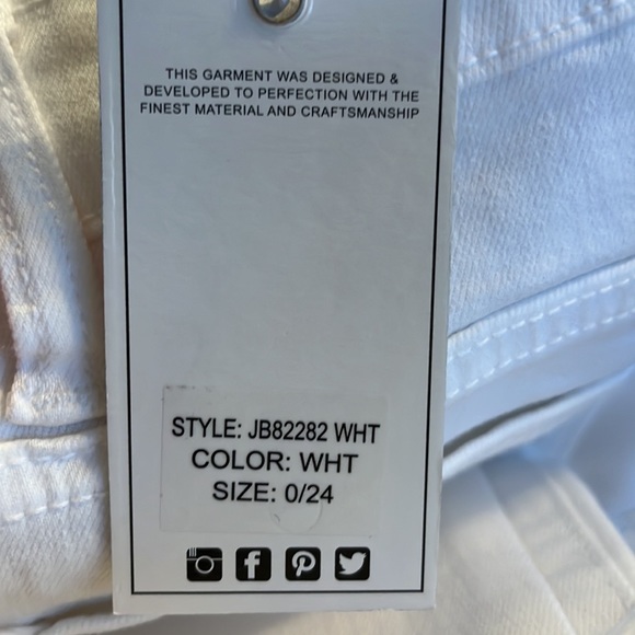 NWT - Judy Blue White Denim High Waisted Skinny Jeans Womans Size 0 - Picture 3 of 3